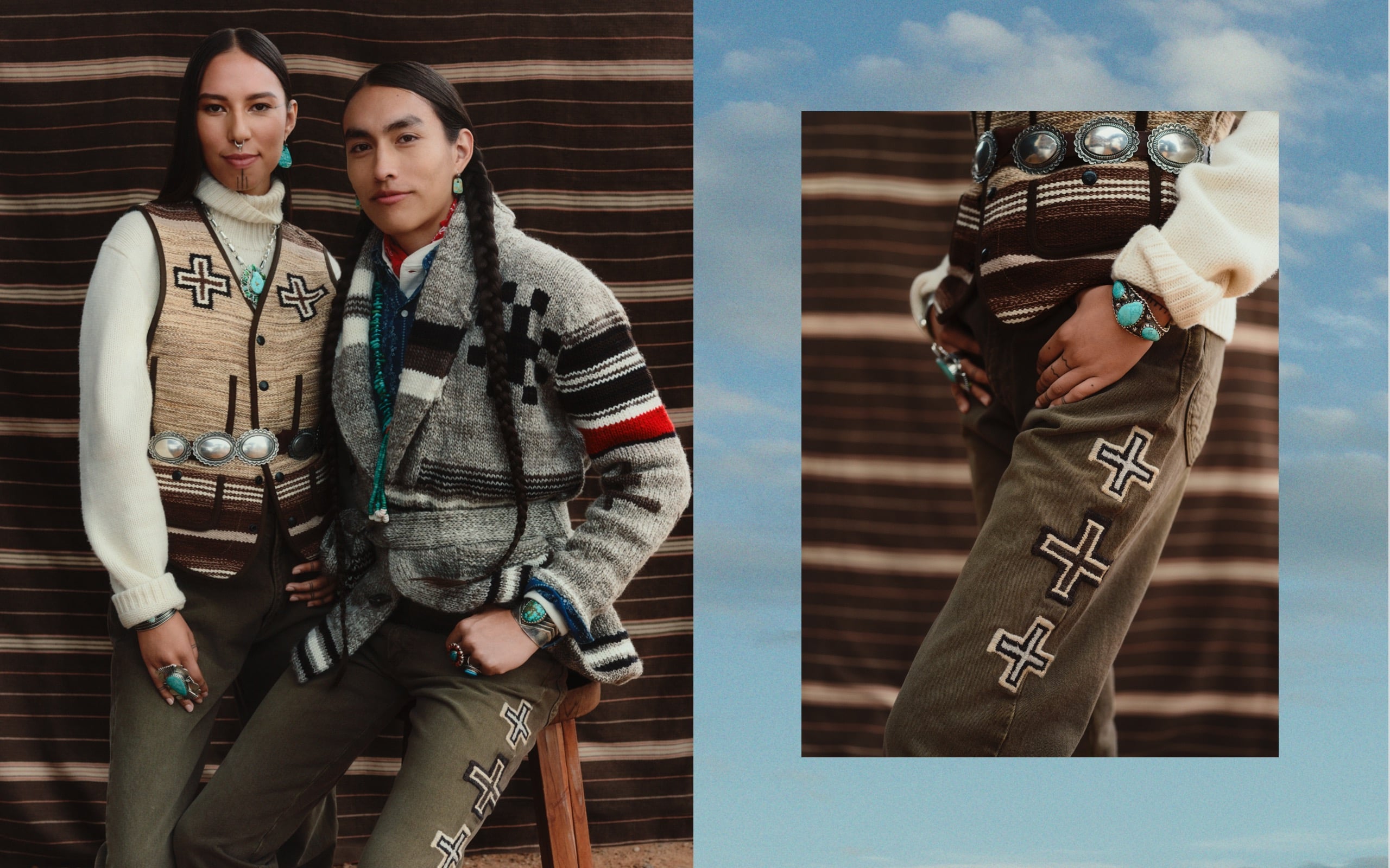  <strong>LOVE OF THE LAND</strong><br/> <span>Polo Ralph Lauren x Naiomi Glasses es la primera colaboraci&oacute;n del programa Artist in Residence de Ralph Lauren, a trav&eacute;s del cual se rinde homenaje al legado del pueblo navajo y sus tradiciones centenarias</span>  <br/> 