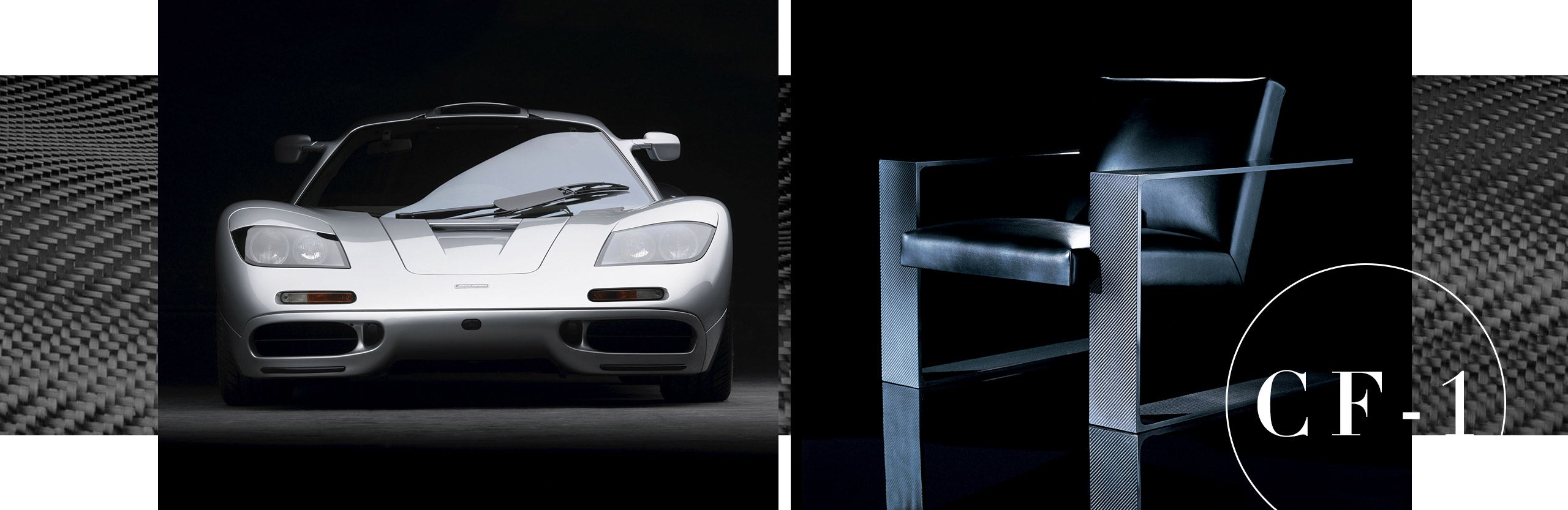 McLaren F1, y la silla CF-1 de Ralph Lauren Home, inspirados en el innovador uso de la fibra de carbono del coche