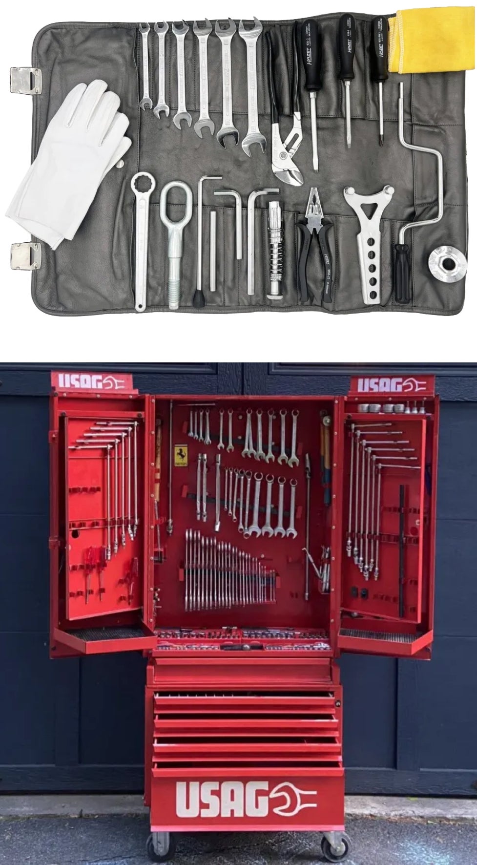 <strong>METALES PRECIOSOS</strong><br/><span>El kit de herramientas para el Porsche 959 de finales de 1980 se vendi&oacute; recientemente por 22 000 d&oacute;lares en Bring a Trailer. Las herramientas son maravillosas, pero el lugar en el que la gente las guarda lo que realmente tiene un gran impacto est&eacute;tico, como este ba&uacute;l sobre ruedas</span>