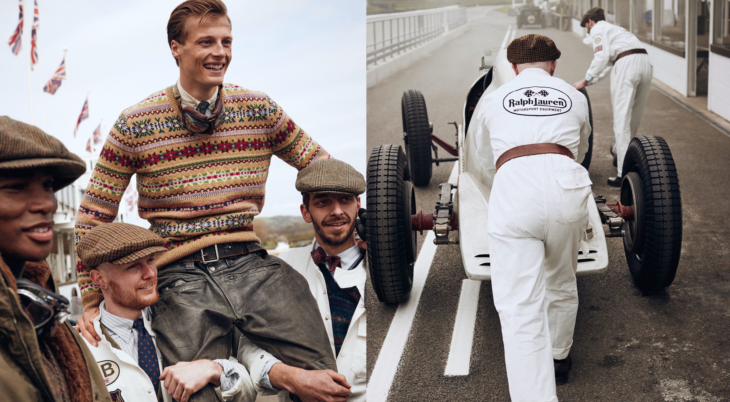 <strong>EL SET DE FOTOGRAF&Iacute;A</strong><br/><span>Esta temporada de Polo Originals, inspirada en la &eacute;poca dorada del Gran Premio de automovilismo, se ha fotografiado en el circuito Goodwood de automovilismo, situado en West Sussex, en la finca Goodwood de casi 5000 hect&aacute;reas. El circuito es conocido por albergar prestigiosos eventos automovil&iacute;sticos, como el famoso Festival of Speed y el Revival</span> <br/><rlmag_link href="https://www.ralphlauren.es/es/search?cgid=brands-prl-tough-and-refined-cg"><button class="shop-collection">Shop the Story</button></rlmag_link>