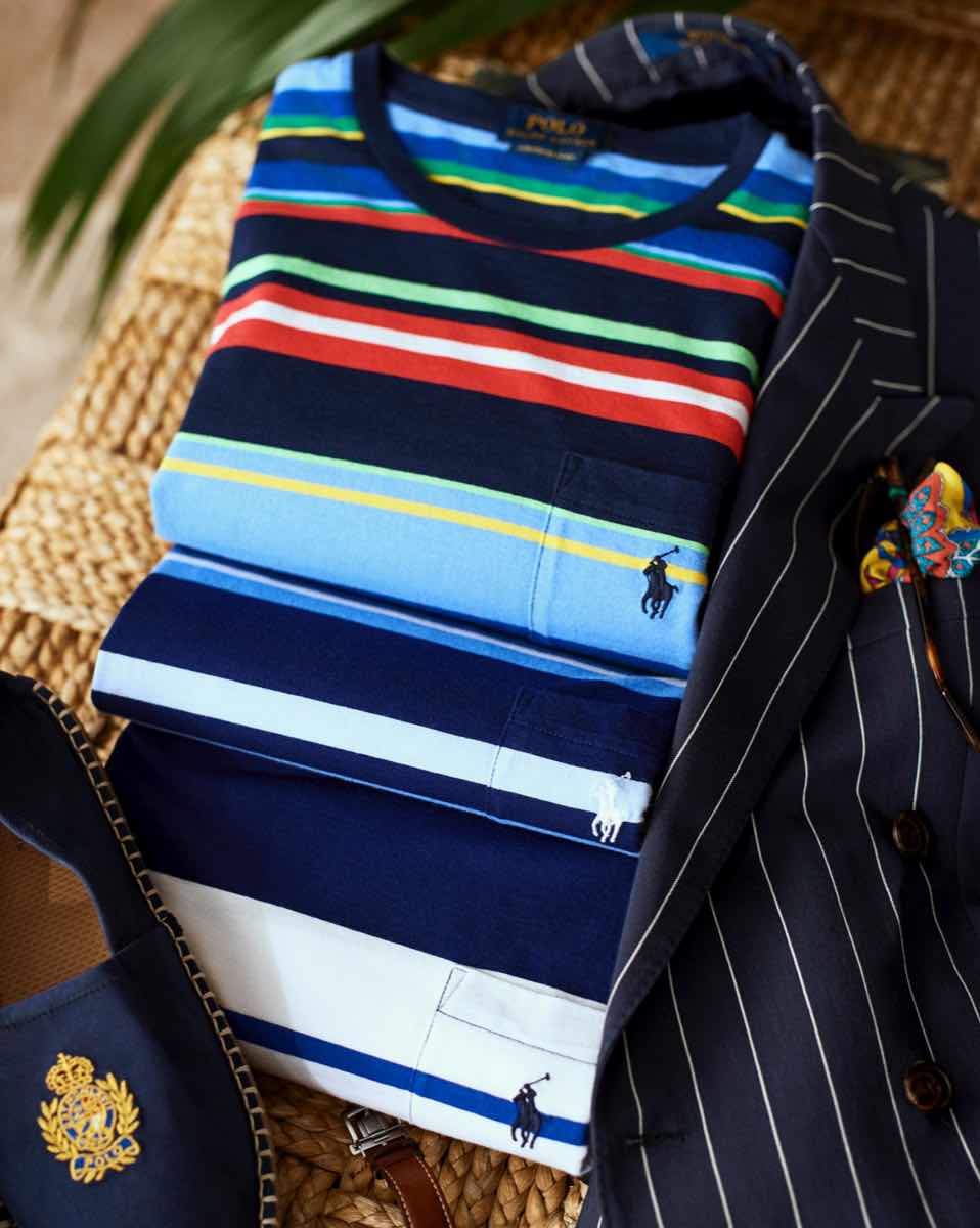 Custom Slim Fit Striped Jersey T-Shirt