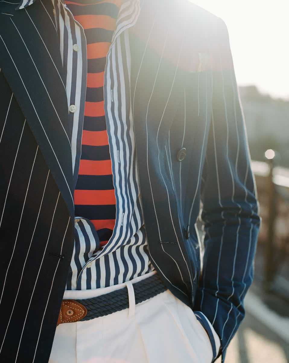 Polo Striped Wool Suit Jacket