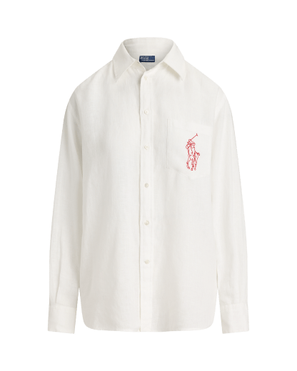 Oversize Fit Big Pony Linen Shirt