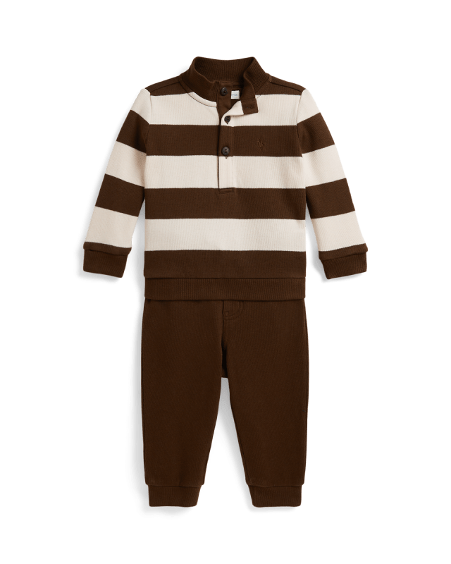 Striped Estate-Rib Pullover & Joggers