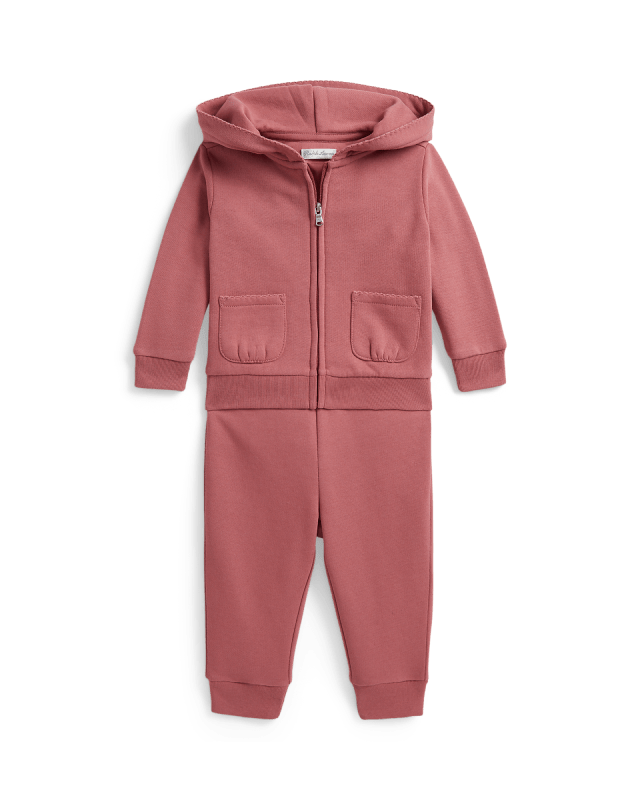 Picot-Trim Hoodie & Jogging Bottoms