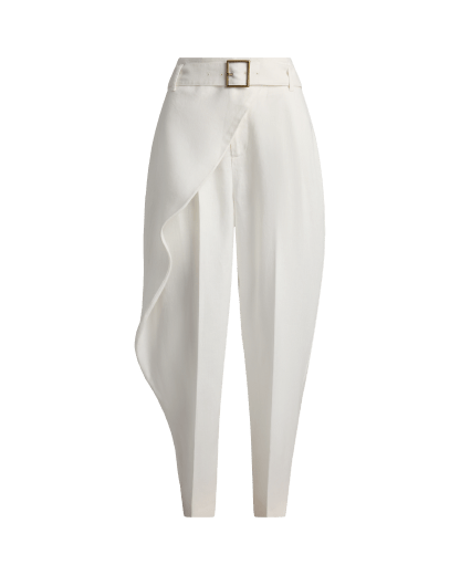 Linen Tapered Wrap Trousers