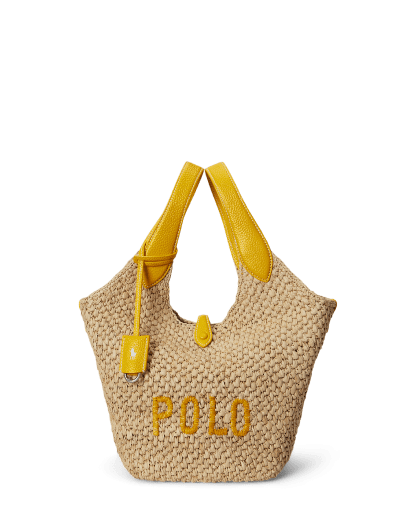Bolso tote Polo Play de rafia y piel 