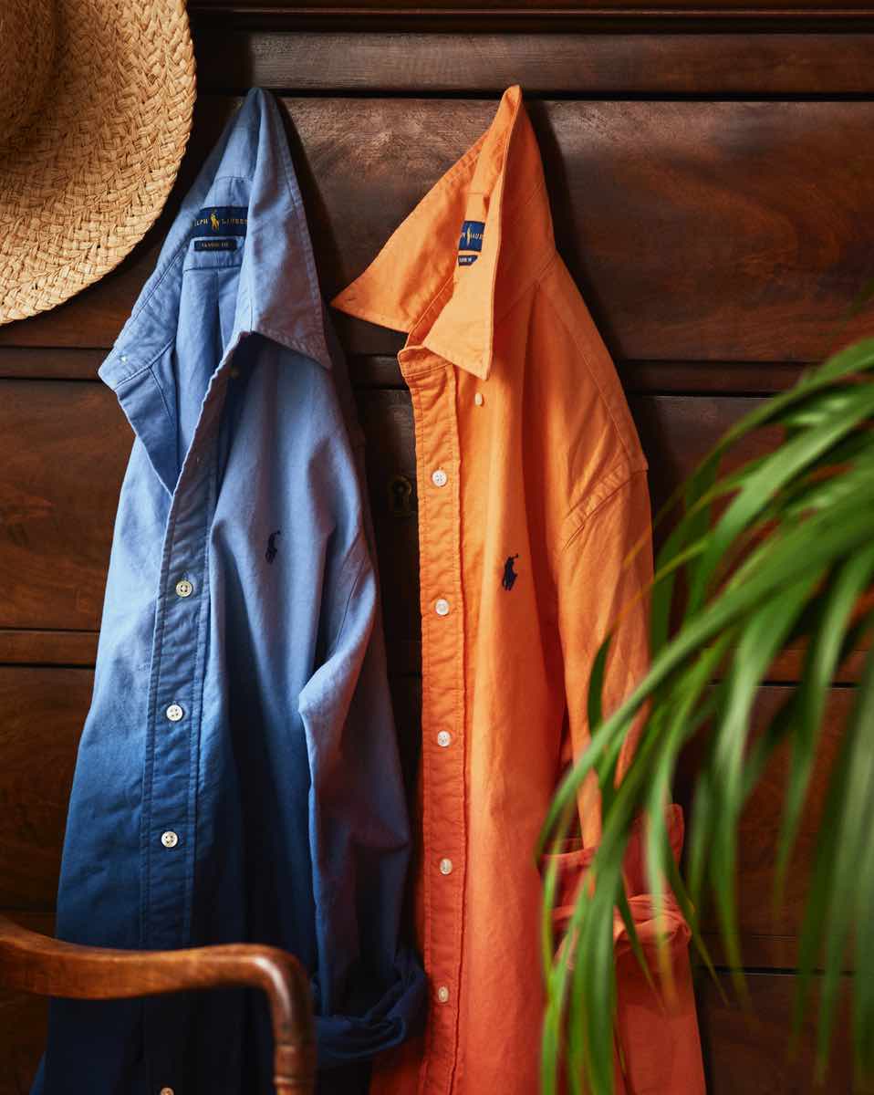 Camisa oxford Slim Fit teñida en prenda