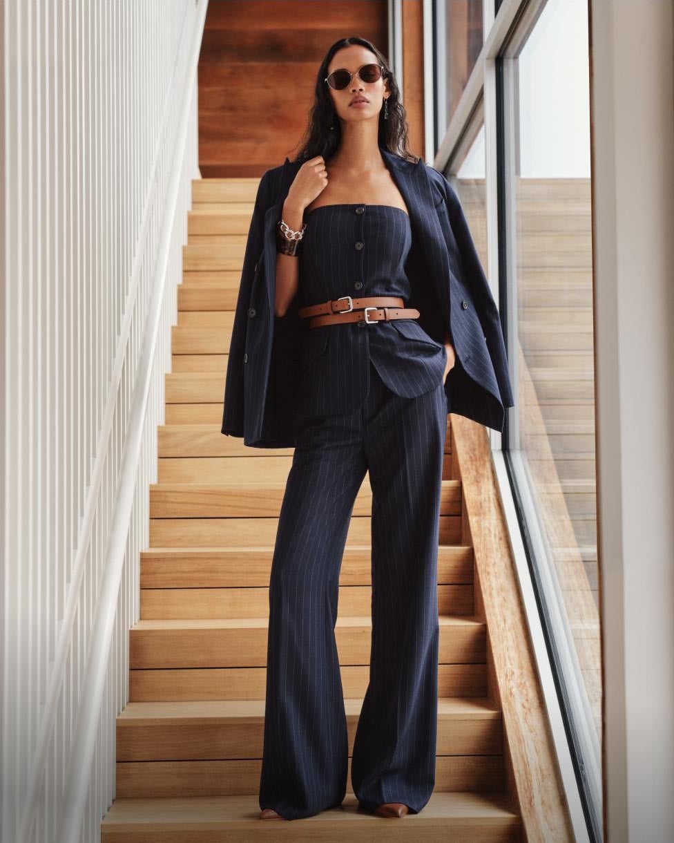 Blazer de sarga con raya diplomática
