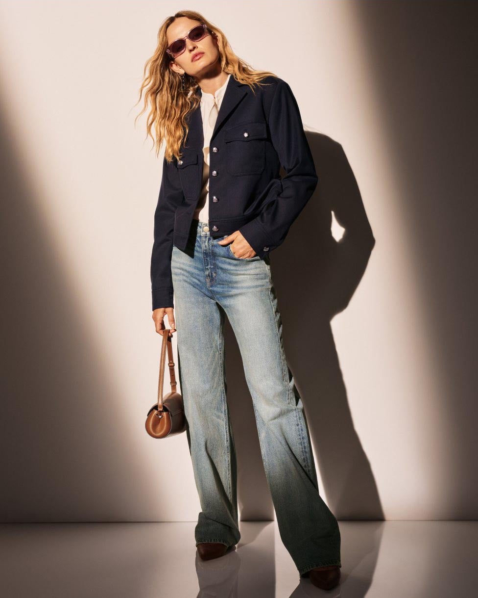 Jeans de pernera ancha y tiro alto