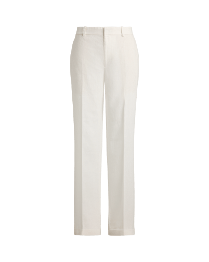 Pantalón recto de lino de tiro alto