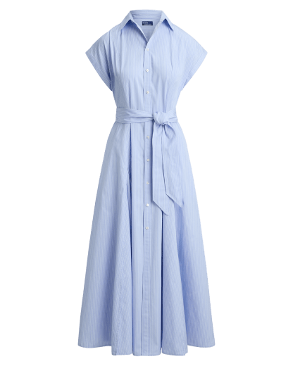 Vestido camisero de algodón con cinturón