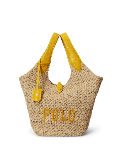 Bolso tote Polo Play de rafia y piel 