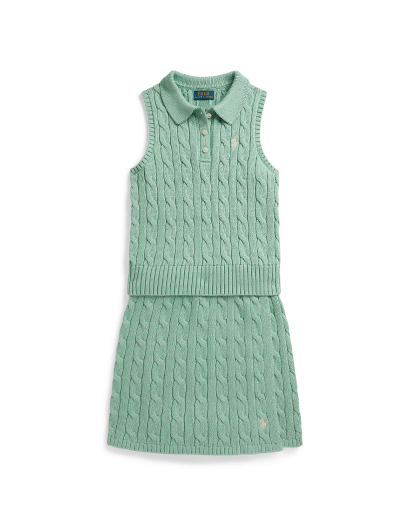 Jersey tipo polo y falda de algodón