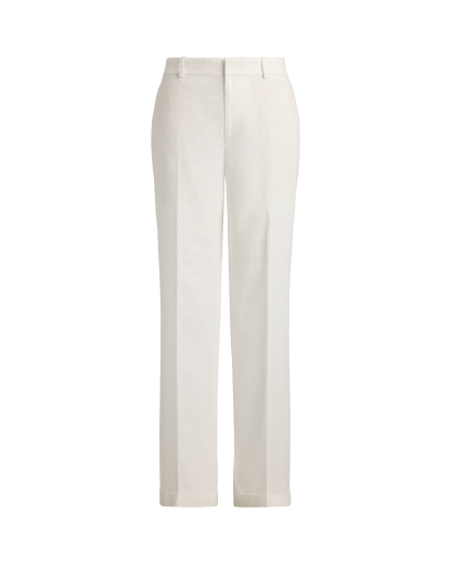 Pantalón recto de lino de tiro alto