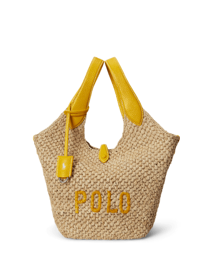 Bolso tote Polo Play de rafia y piel 