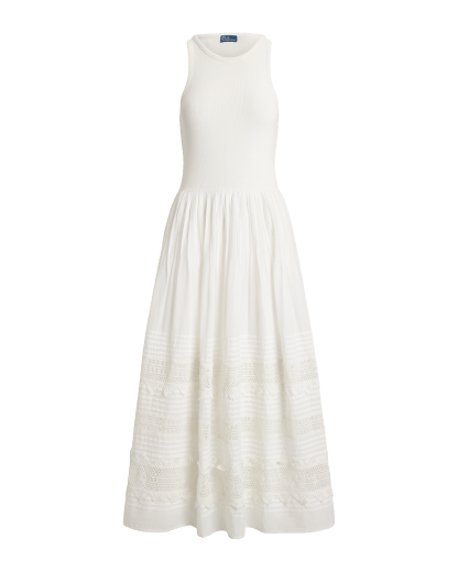 Vestido sin mangas con ribete de encaje