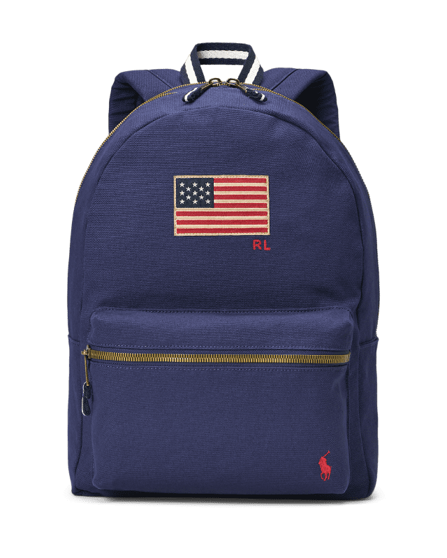 Mochila de loneta con bandera americana