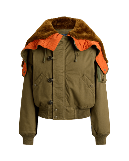 Chaqueta con capucha de borreguillo