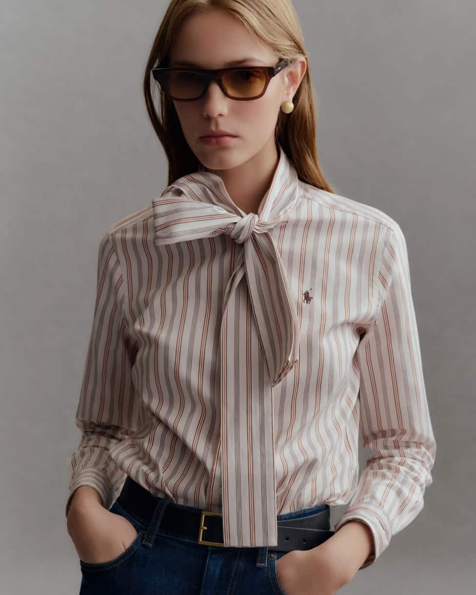 Camisa de algodón Slim Fit con rayas