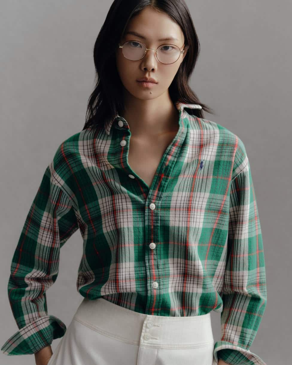 Camisa de algodón con cuadros