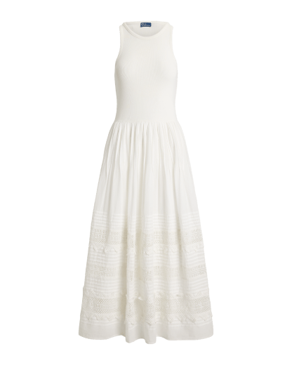 Vestido sin mangas con ribete de encaje