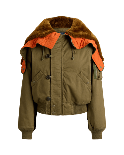 Chaqueta con capucha de borreguillo