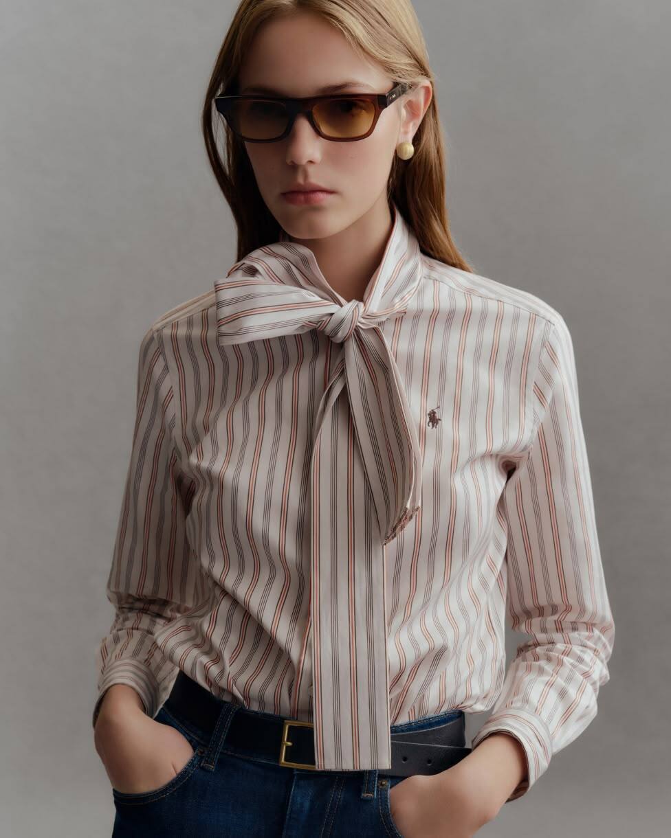 Camisa de algodón Slim Fit con rayas