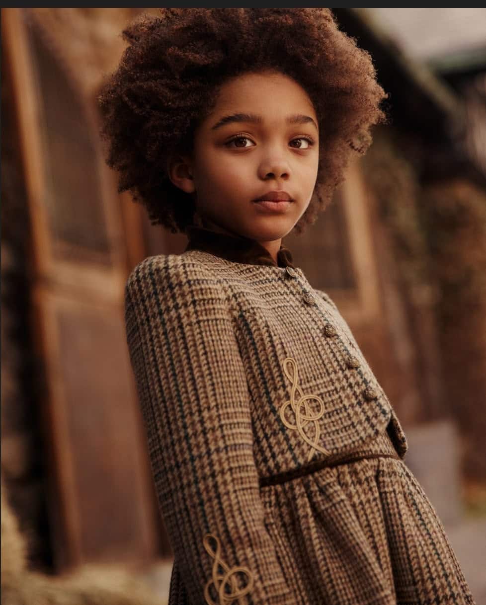 Vestido de tweed de mezcla de lana