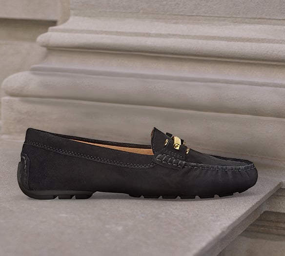 Metallic silver penny loafer